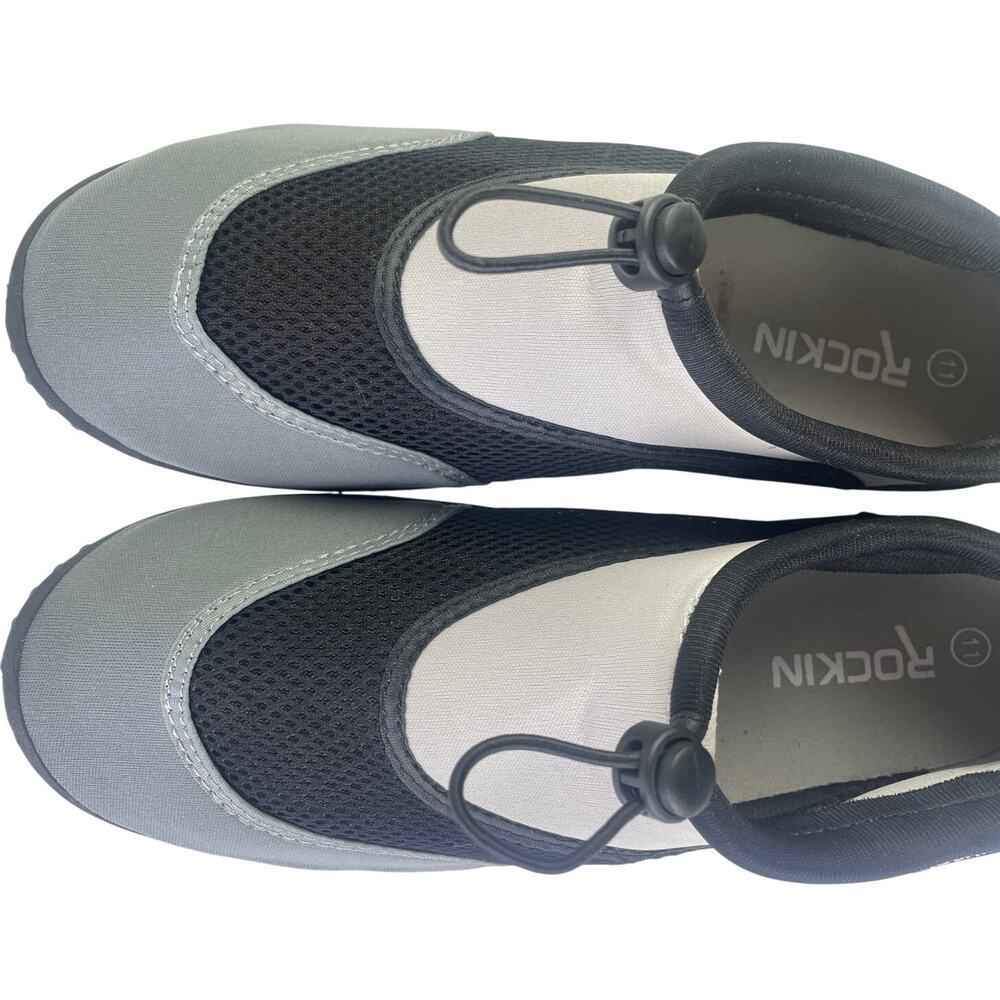 Rockin Mens Water Shoe Neoprene Mesh Black Grey White Toggle Adjust NWOT Size 11 - Picture 5 of 11